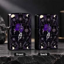 Mystical Tarot Astrology Themed Pocket Lighter, Occult Celestial Esoteric Aesthetic Portable Igniter, Stylish Dark Art Creative Accessory For Daily Use, Rituals, Gifting And Any Scenes, Unique Divination Pattern Exquisi A Hum