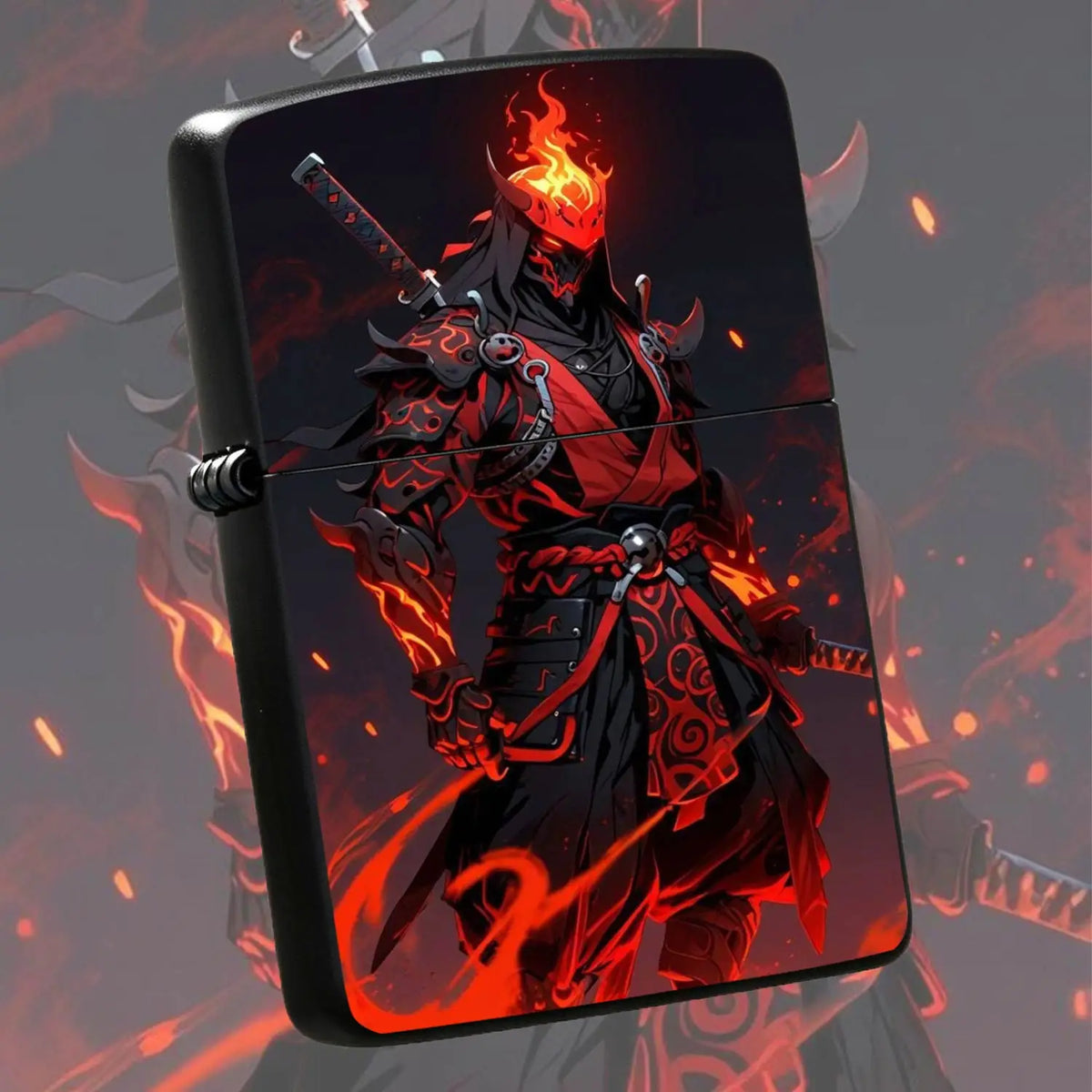 Trendy Cool Flame Samurai Themed Portable Lighter, Stylish Oni Decorative Accessory For Daily Use, Outdoor Camping, Candle And Incense Ignition, Ideal Unique Gift For Anime And Game Enthusiasts, Personalized Desktop Display C