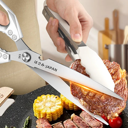 Extended Stainless Steel Kitchen Scissors Heavy-duty Barbecue Scissors Steak Shears,Multi-purpose Chicken Bone Scissors