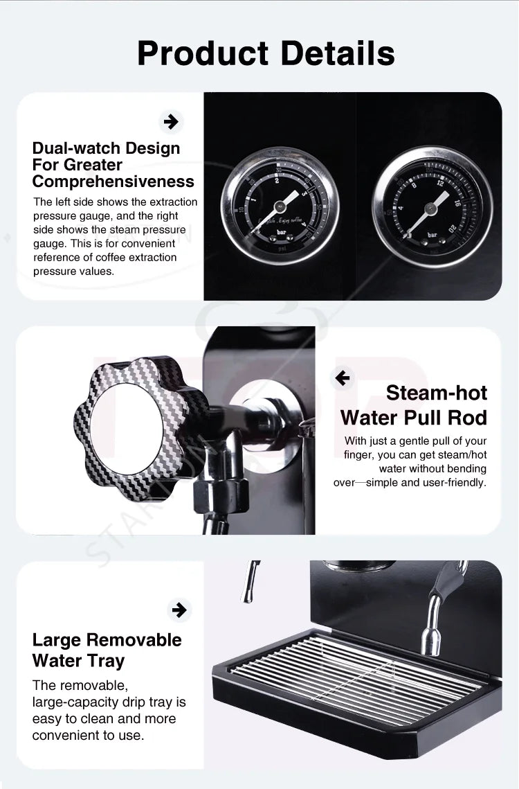 Italian 9 Bar Espresso Coffee Maker Electric Cappucmachine With Milk for Hotels
