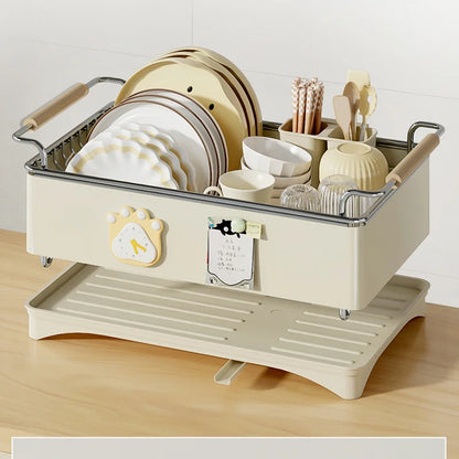Dish Drying Rack, Kitchen Countertop Dish Drying Rack, 304 Stainless Steel Dish Rack, Stainless Steel Dish Rack with Drain Board