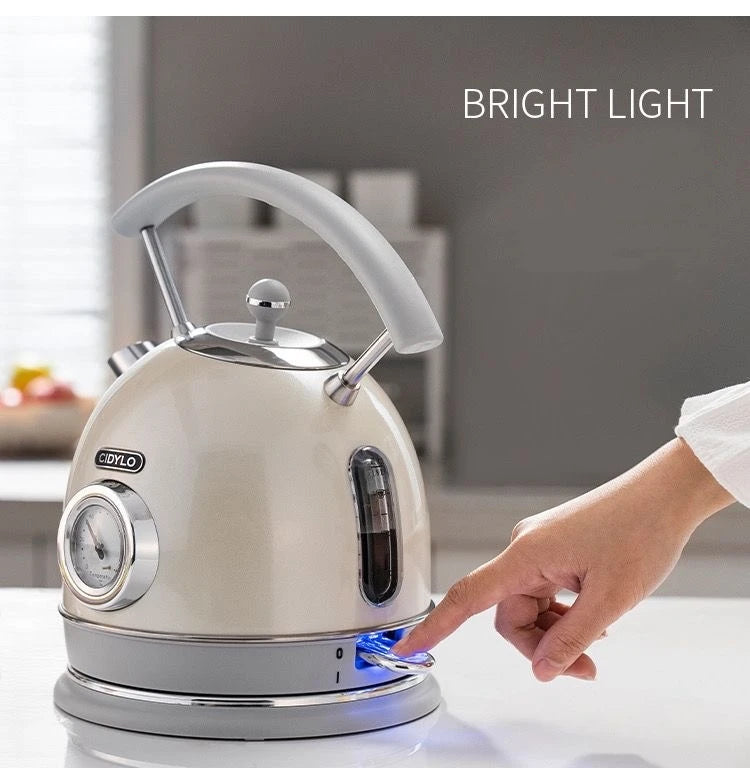 220V-240V Electric Water Kettle 1.8L 1800W 304 Stainless Steel With Thermometer Electric Boiling Coffee Tea Pot