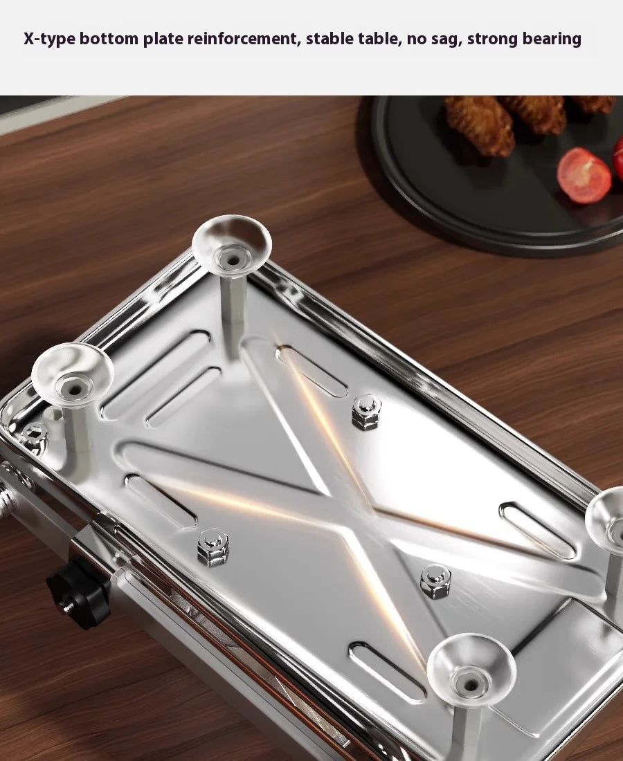 GIANXI Mutton Roll Slicer Machine Stainless Steel Meat Slicer Beef Thin Slice Frozen Meat Household Barbecue Hot Pot Cooking