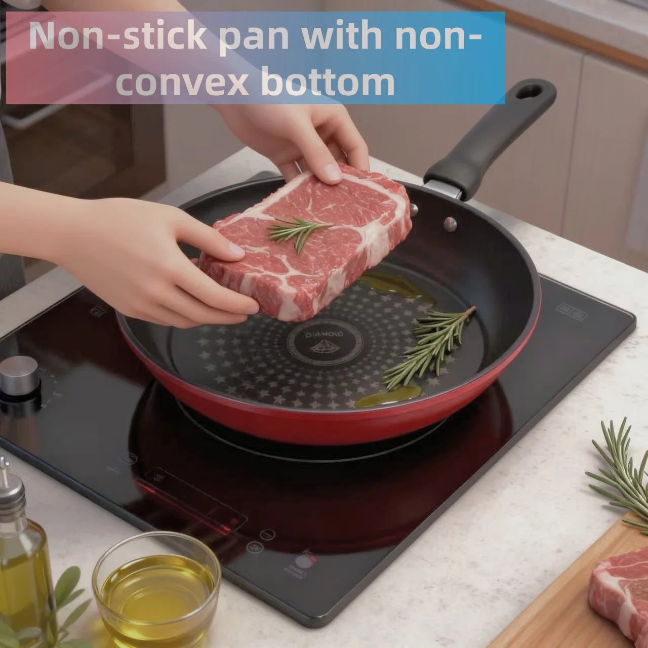 Pan non-stick pan universal induction cooker gas stove suitable for household fried eggs steak pancake pan small wok frying pan.