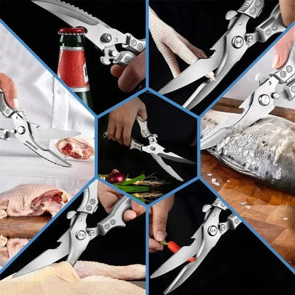Multipurpose Strong Scissors High Stainless Steel Chicken Scissors Ultra Sharp Scissors Fish Chicken Bone Scissors Kitchen Tools