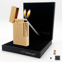 JT.Dunant Lighter Ding Sound Brass Metal Refillable Butane Cigar Cigarette Lighters Fuel Men Smoking Accessory