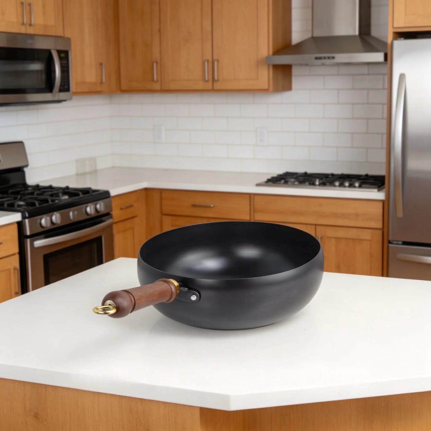Zhangqiu pot home frying pan uncoated frying pan soup frying cooking pan cooker universal.