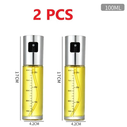 Glass Spray Bottle Kitchen Tool Spray Oiler Seasoning Condiment Bottle Pump Oil Pot Leak-Proof Grill BBQ Sprayer Oil Dispenser