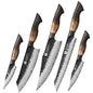 XINZUO Eight-piece Kitchen Knife Set 67 Layers Damascus Super Steel Hardness 60±2HRC Ideal For Home Kitchen Vegetable Prep