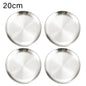 4Pcs Stainless Steel Plate Tray, Dining Tray, Steak Plate, Barbecue Plate, Korean Stainless Steel Circular Barbecue Plate