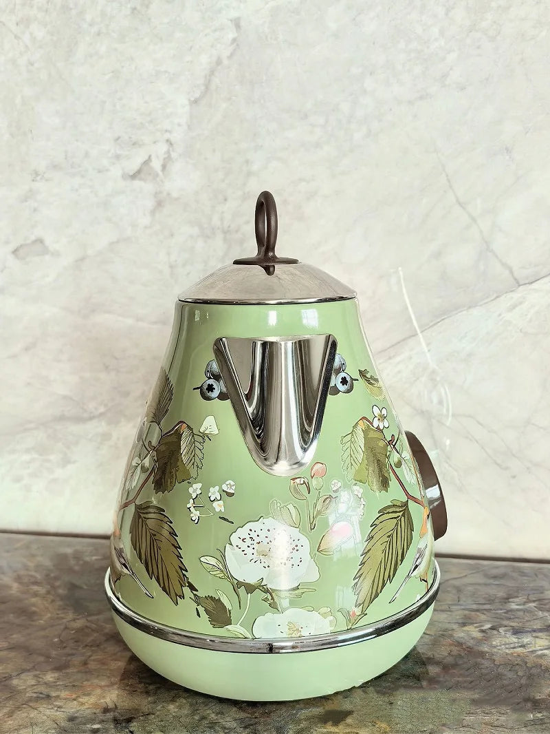 220V Retro Home Electric Kettle 304 Stainless Steel Quick Boiling Kettle Teapot Auto Power Off With Temperature Display 1.7L