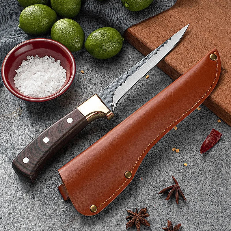 1pc Hand-Forged Stainless Steel Slaughter Knife, Sharp Bone-Removing Knife for Pig Sheep, Small Kitchen Butcher Knife Knives