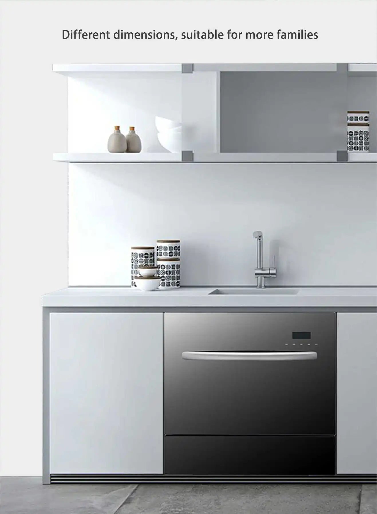 Drawer Dishwasher 8 Sets Automatic Built-in Dish Machine Major Kitchen Appliances