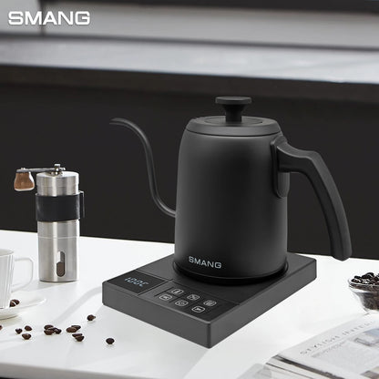 SMANG 900W Gooseneck Electric Kettle 0.6L Smart Temperature Control Coffee Kettle Pour Over Coffee Kettle Rapid Heating Pot