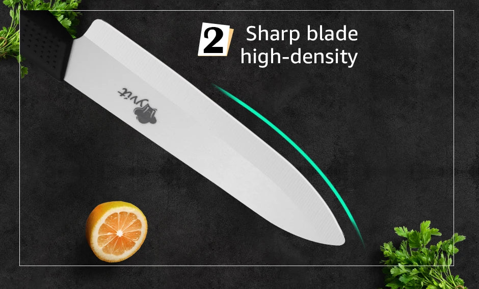 Ceramic Knives Set Kitchen knives 3 4 5 6 inch Chef knife +peeler with holder white zirconia blade Multi-color Handle