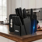15 Pcs Stainless Steel Kitchen Knife Set with Block & Cutting Board, Ultra Sharp Chef Knives for Home Cooking