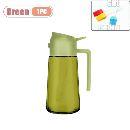 1-4PCS 2-in-1 Olive Oil Dispenser Bottle with Spray and Pour Function Glass Oil Sprayer for Kitchen Cooking BBQ Salad Baking