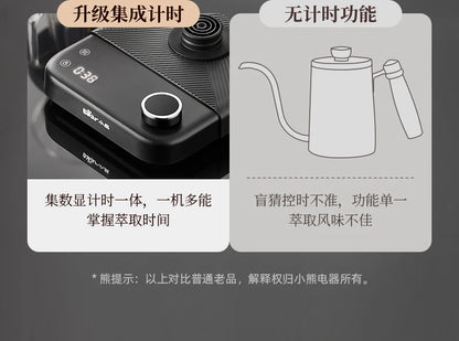 Bear Gooseneck Kettle Stainless Steel Household Electric Kettle Hand Brewed Coffee Kettle Fine Spout Teapot