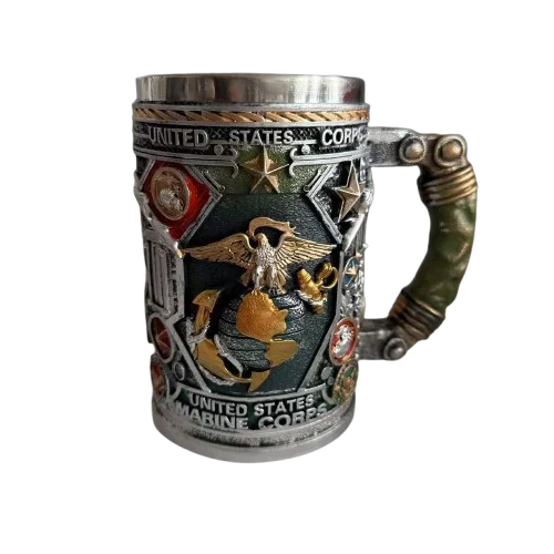 1pcs Army Military Beer Mug Resin Stainless Steel Men Birthday Gift Coffee Navy Cup Air Force Anchor Plane Wine Mugs Wine New