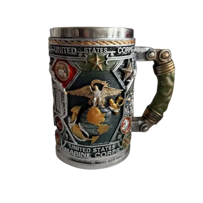 1pcs Army Military Beer Mug Resin Stainless Steel Men Birthday Gift Coffee Navy Cup Air Force Anchor Plane Wine Mugs Wine New