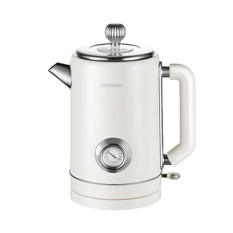 Retro 1.8L Electric Kettle with Mechanical Thermometer Stainless Steel Boil Water Tea Pot Automatic Power off Insulation Pot