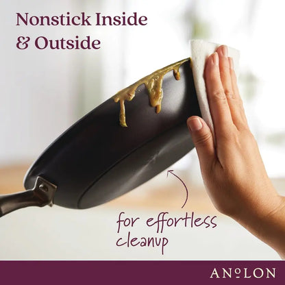 Advanced Home Hard Anodized Nonstick Cookware Pots and Pans Set, 9 Piece Moonstone