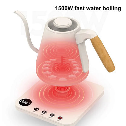 Home Electric Kettle 800ml Gooseneck Jug Hand brew Coffee Pot Thermo Pot Temperature-Control Heating Water Bottle Smart Teapot