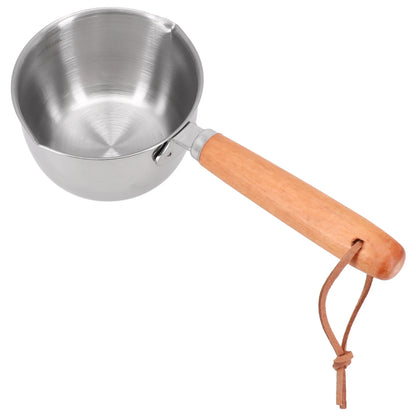 1pc 150/300/500ML Stainless Steel Mini Frying Pan Hot Oil Pan Hot Sauce Small Pot Cooking Butter Melting Pot Kitchen Supplies