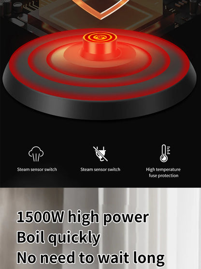 GELAIBO electric kettle, large-capacity 1.8-liter glass kettle, one-button boiling water, automatic shutdown, anti-dry function