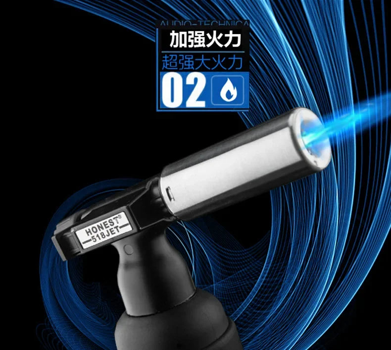 HONEST 1800° Super Large Flame High Temperature Welding Gun Butane Gas Spitfire Gun Lighter Outdoor BBQ Kitchen Cigar Lighters