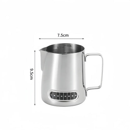 Coffee Milk Frother Jug Temperature Sensing Patch Stainless Steel Accurate Scale Volume Control Advanced Professional CoffeeTool