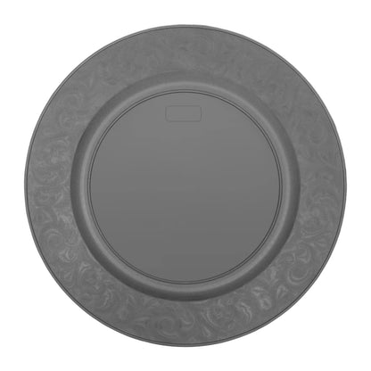 100 Pcs Silver Round Charger Plates Set, Reusable Serving Plates Disposable Platters for Wedding Party Banquets Picnics