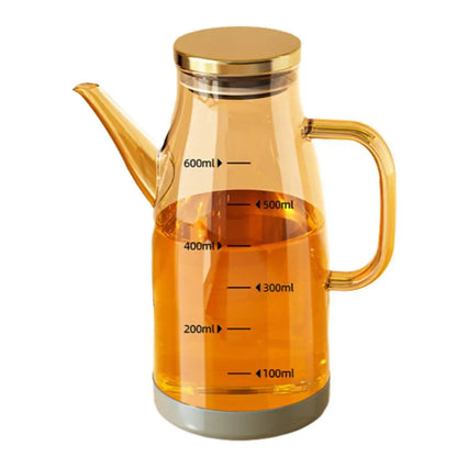600/800/1000ml Oil Bottle Kitchen Glass Oil Pot Large Capacity Leak-Proof Pour Soy Vinegar Tank Oil Dispenser Kitchen Tools