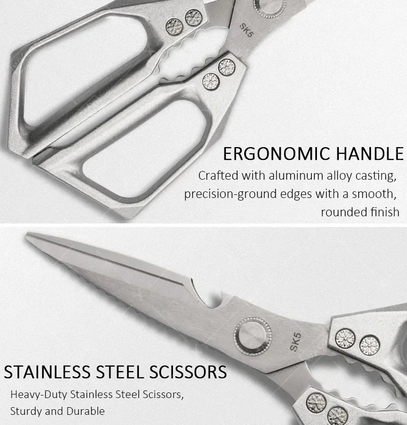 WXCOO Japanese Household Kitchen Scissors SK5 Stainless Steel Multi-Purpose Shears Specialized Heavy-Duty Chicken Bone Scissor