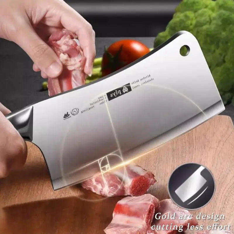 Hand Forged Kitchen Chef Knife Heavy Duty Bone Meat Butcher Cleaver, Multi-Functional knife for Home and Commercial Kitchens
