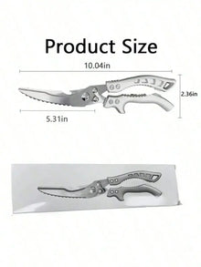1Unit Anti-Slip Grip Kitchen Scissors, Cutting Meat Turkey Fish Vegetable Stainless Steel Scissors, Slip-Resistant Kitchen Tool