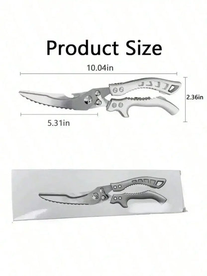 1Unit Anti-Slip Grip Kitchen Scissors, Cutting Meat Turkey Fish Vegetable Stainless Steel Scissors, Slip-Resistant Kitchen Tool