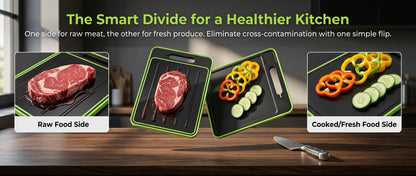 3-in-1 Stainless Steel Cutting Board for Kitchen, Double Sided,Non Toxic Cutting Board, with Juice Groove,Easy Clean,Wheat Straw PP Large Chopping Board (15''*10'')