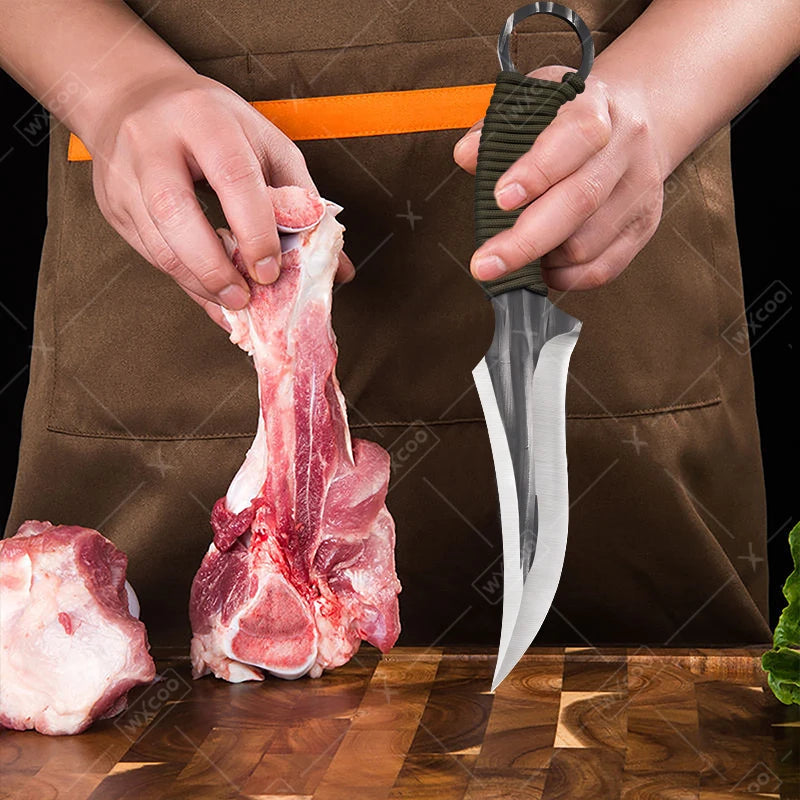 WXCOO Kitchen Boning Knife Butcher's Cutting Knife Slicing Meat Cleaver Full Tang Handmade Forged Knife Kitchen Accessories