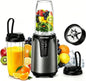 Personal Blender Smoothie Maker, 1000W Powerful 25,000PRM, Blends Frozen Fruit & Ice, 2x600ml