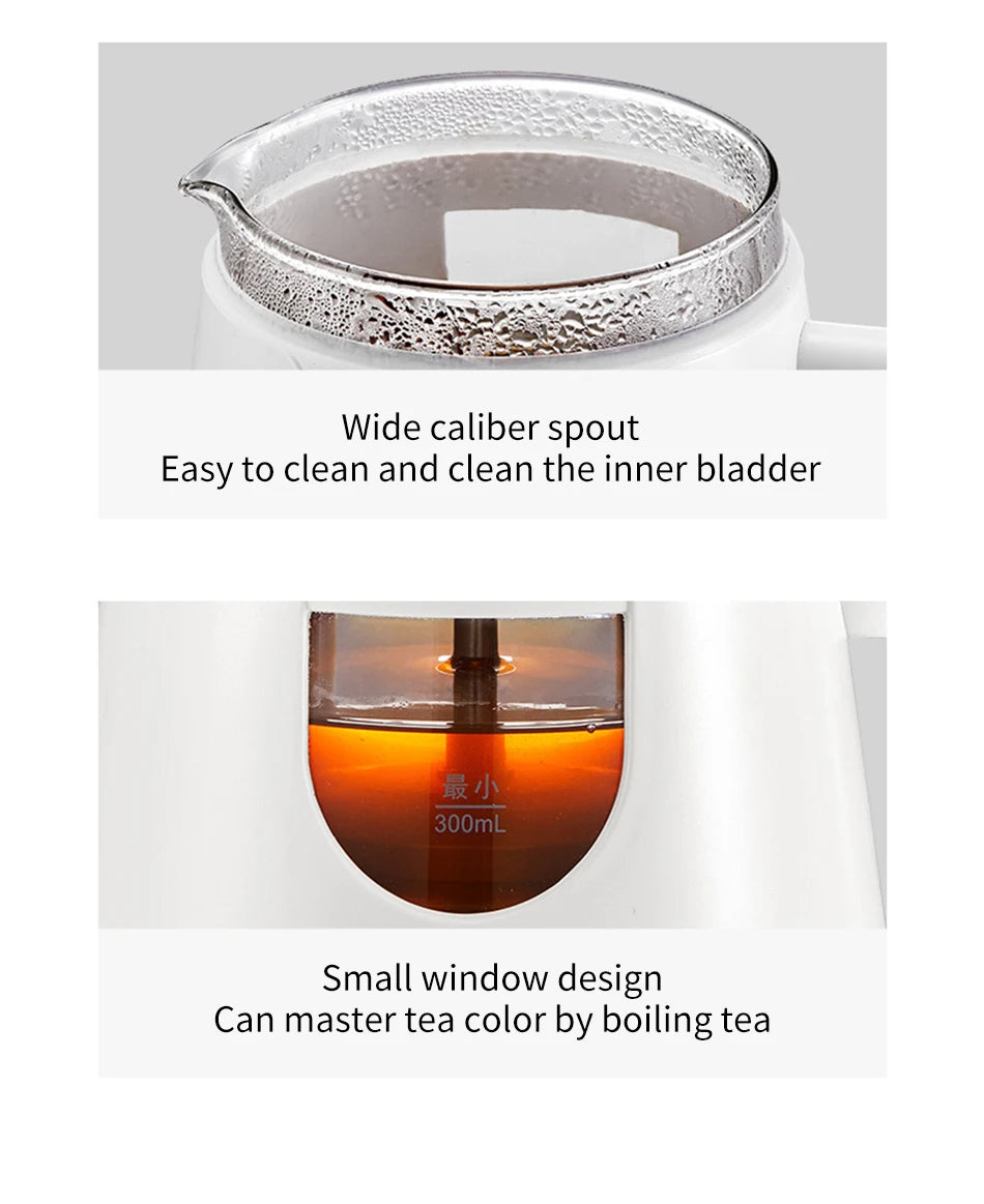 Black Tea Brewing Electric Tea Pot - Automatic Steam Glass Tea Maker for Boiling Water Health Preservation