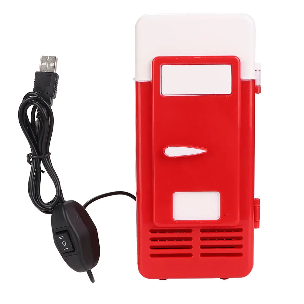1Pc Mini USB Refrigerator Office Mini Heating And Cooling Dual Use Portable Refrigerator Drink Cooler