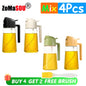 1-4Pc 2-in-1 Sprayer Pourer Oil Empty Bottle Plastic Oil Container Dispenser Vaporizer Kitchen Barbecue Camping Cooking Utensils