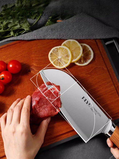 Professional Full 7 PCS Knife Set Stainless Steel Kitchen Knives Sets Best Kitchen Slicing with Knife Storage Block for Easy Kit