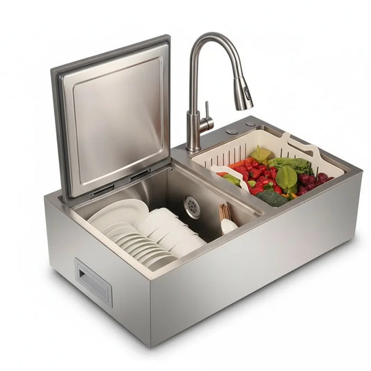 Compact Top Load Dishwasher, 4 Sets Capacity Stainless Steel Dish Washer, 3-in-1 Odor-Free Storage with Child Lock, Heavy Duty