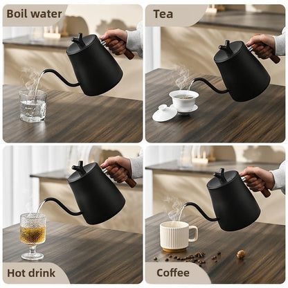 1L Stainless Steel Electric Kettle, Auto Shut-Off, for Pour-Over Coffee/Tea, Smart Temp Control & Mechanical Models