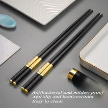 1 Pair Metal Chinese Chopsticks Reusable Square Food Chopsitcks Light Luxury Alloy Chopsticks Hotel Restaurant Alloy Tableware