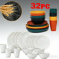 32-Piece Wheat Straw Dinnerware Set | Service for 8 | BPA-Free, Unbreakable, Microwave & Dishwasher Safe | Colorful Plates, Bowl