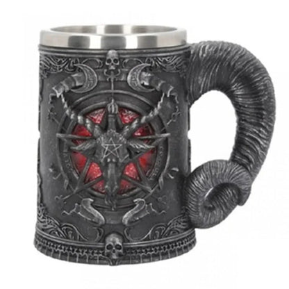 3D Beer Mugs Coffee Cups Gothic Goblet Iron Tankard Stainless Steel Resin Wine Glass Mug 600ML Skull Father's Day Gift 1 pcs