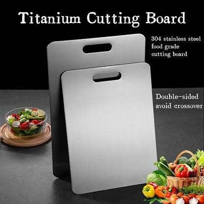 Titanium Cutting Stainless Boards for Kitchen Board 316 Steel Thickened Double Sided Food Grade Portable Fruit Meat Chopping